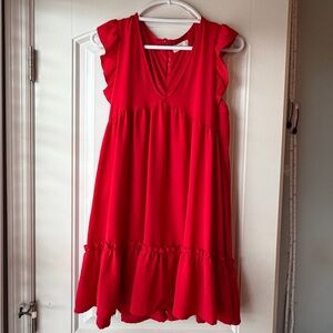 Red Ruffled Dress